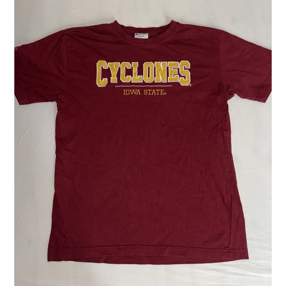 Iowa State University Cyclones T-Shirt Embroidered Champion 100% Cotton Size L - Picture 11 of 11